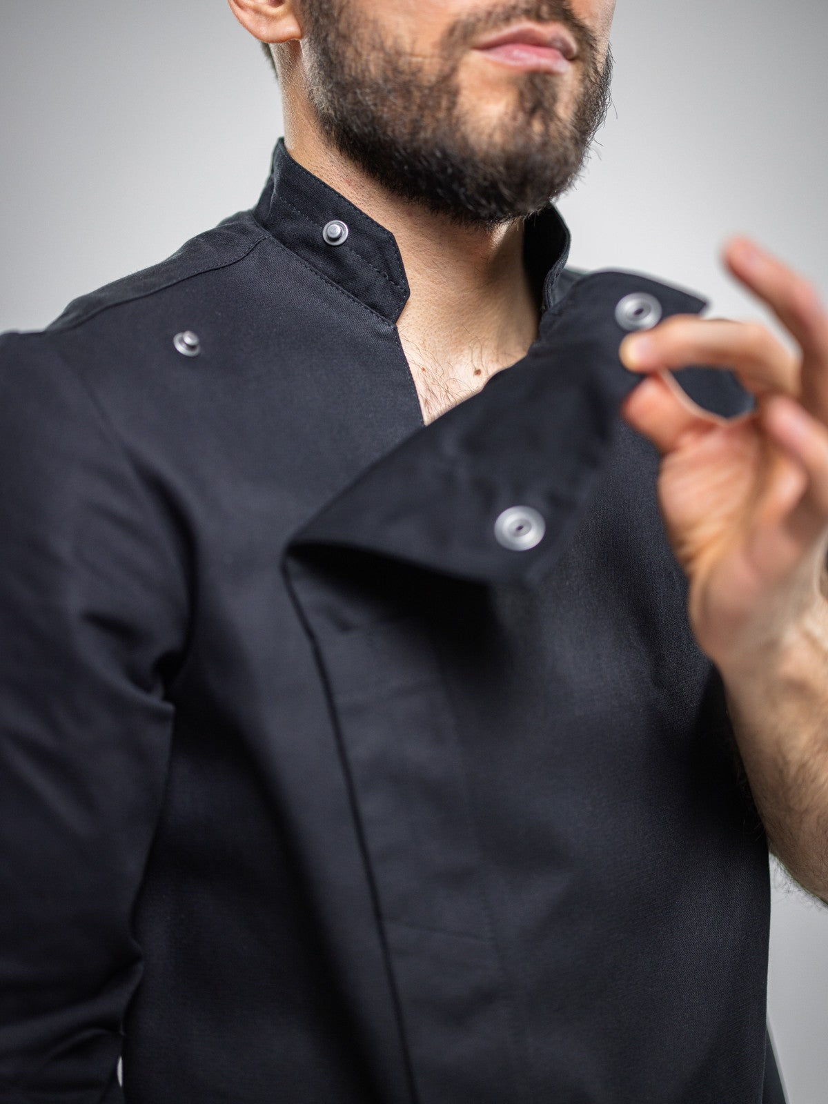Veste de cuisine professionnelle pour homme, noire