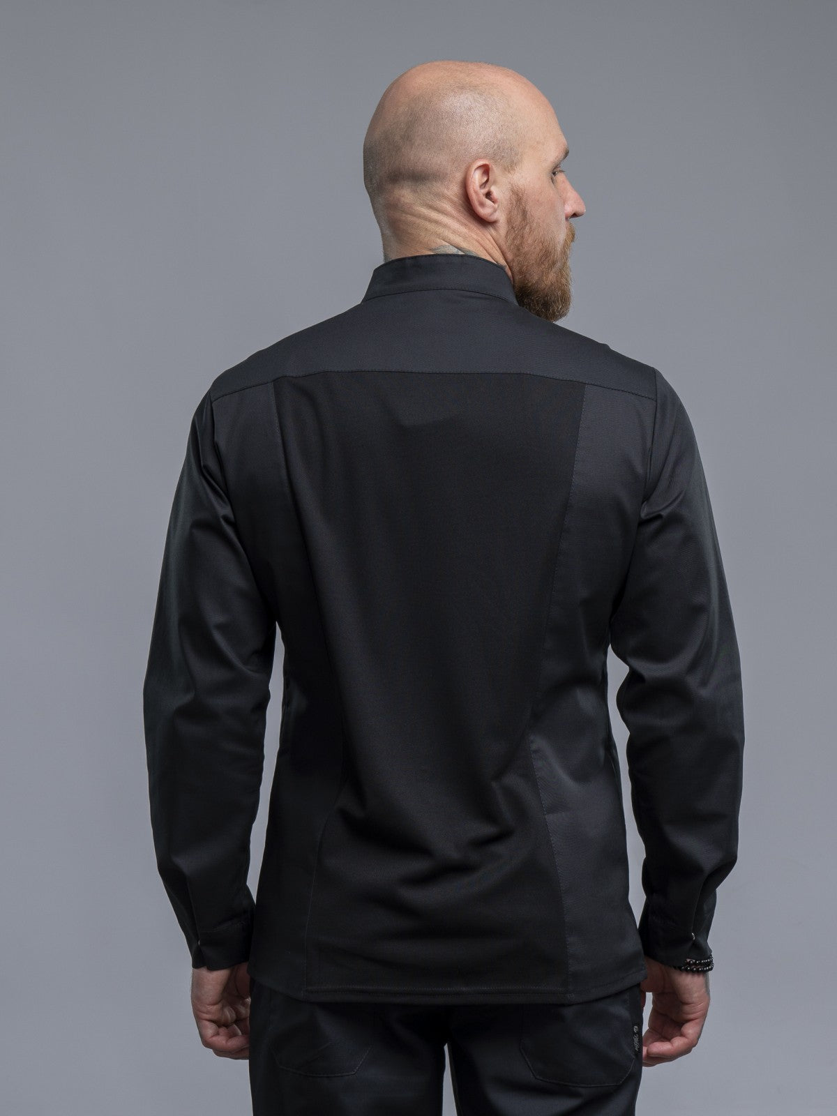 Veste de chef professionnelle pour homme, noire, manches longues