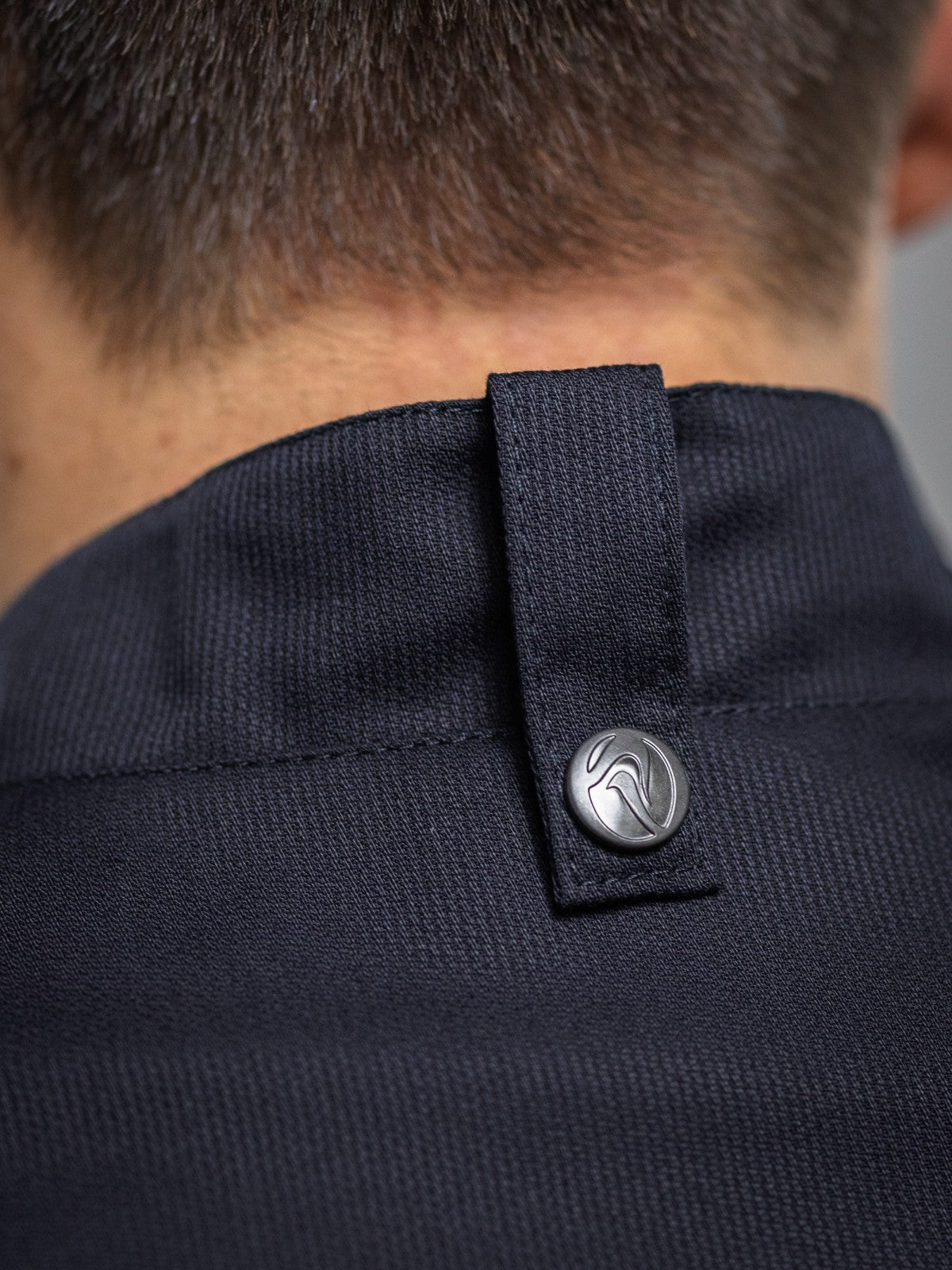 Veste de chef professionnelle pour homme, noire, manches longues