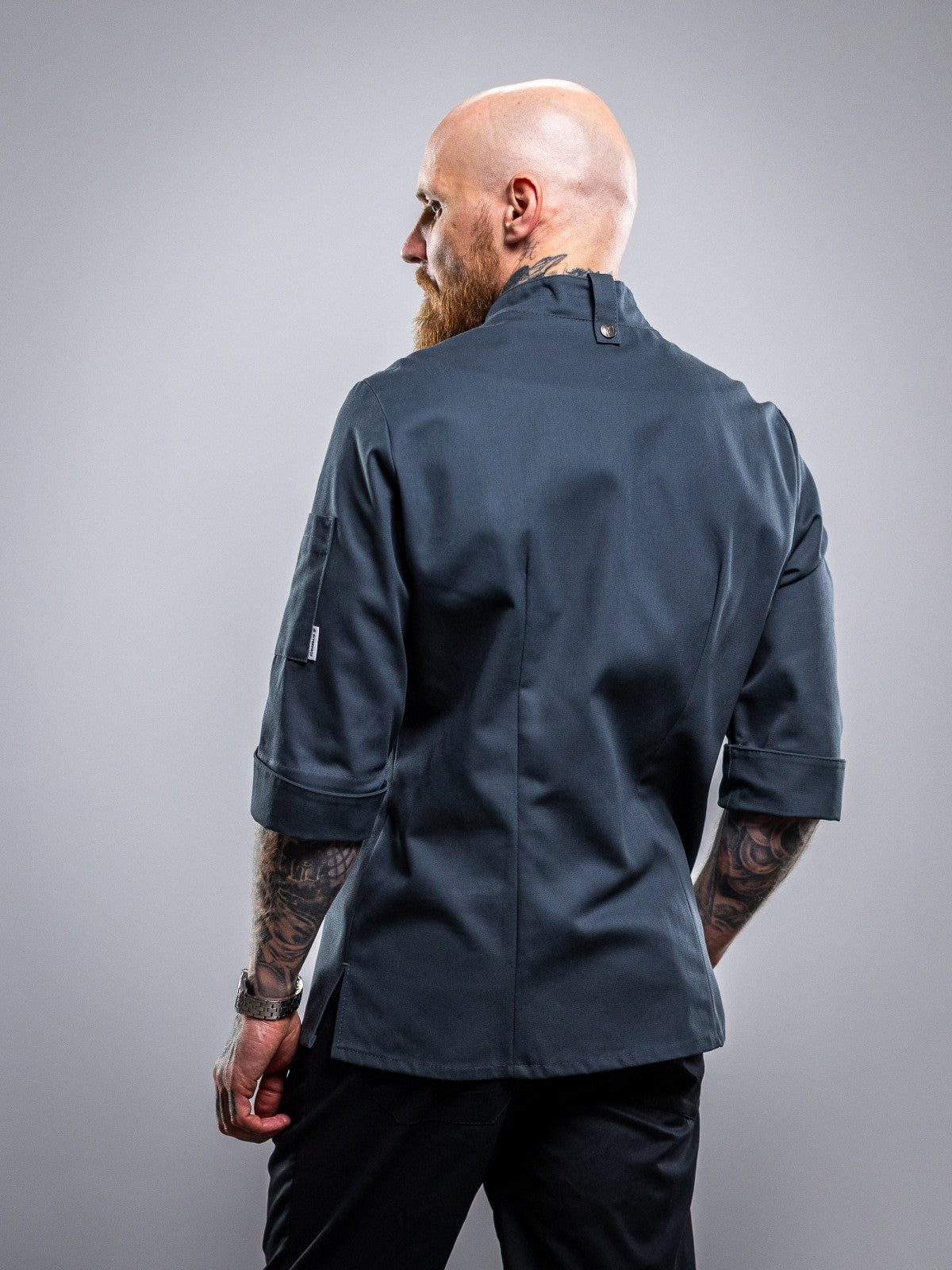 Veste de cuisine professionnelle pour homme, grise