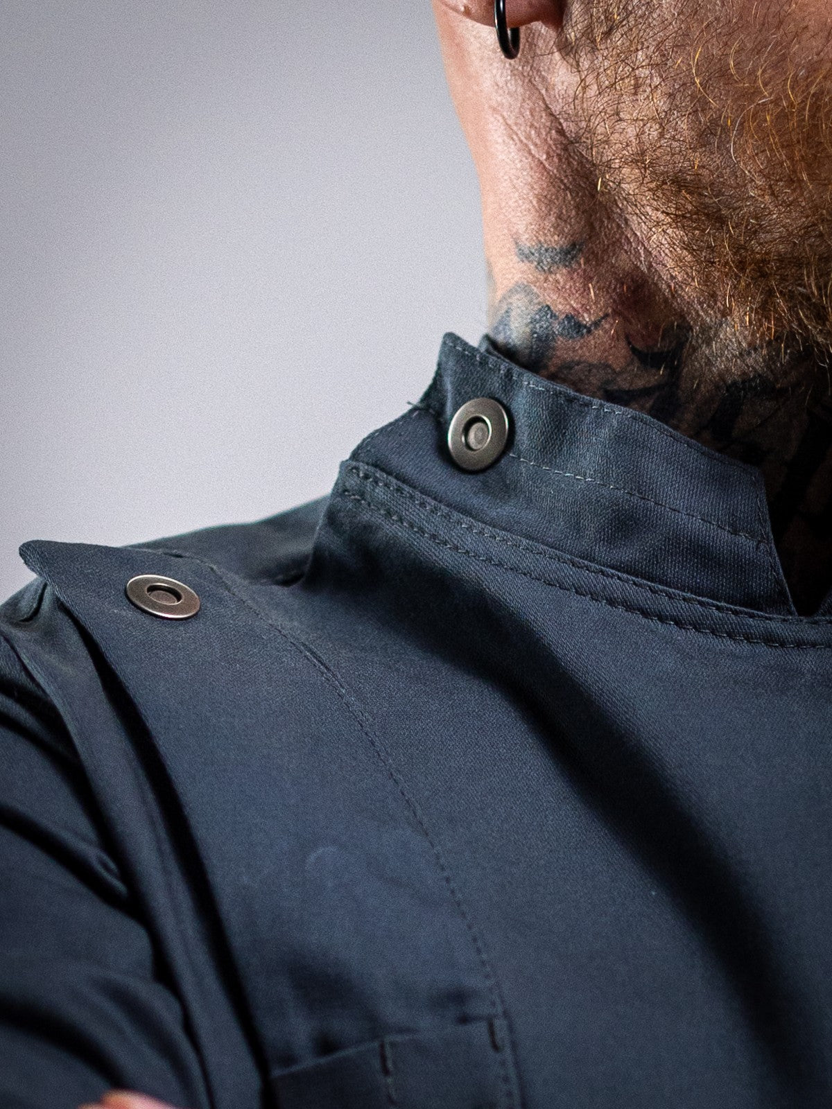 Veste de cuisine professionnelle pour homme, grise