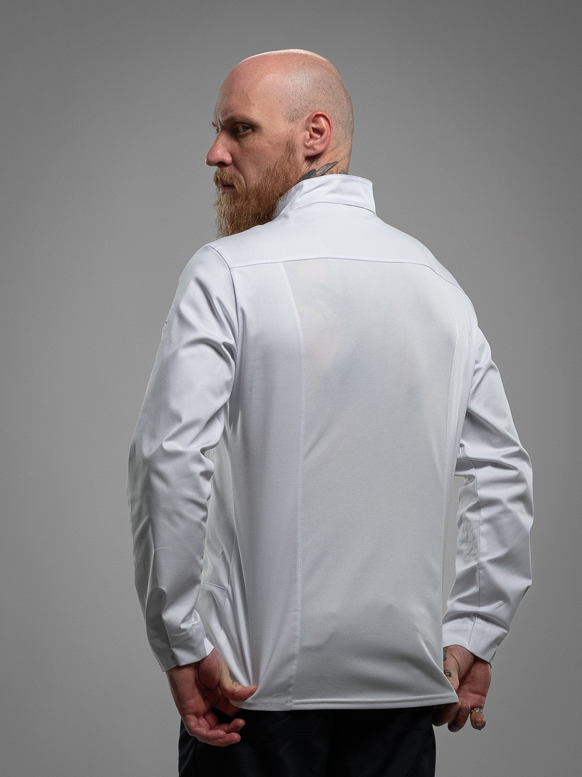 Veste de chef professionnelle pour homme, blanche, manches longues