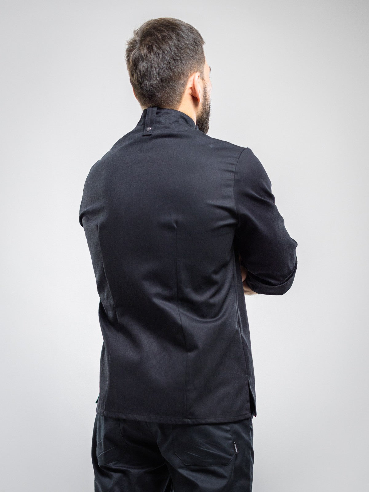 Veste de cuisine professionnelle pour homme, noire