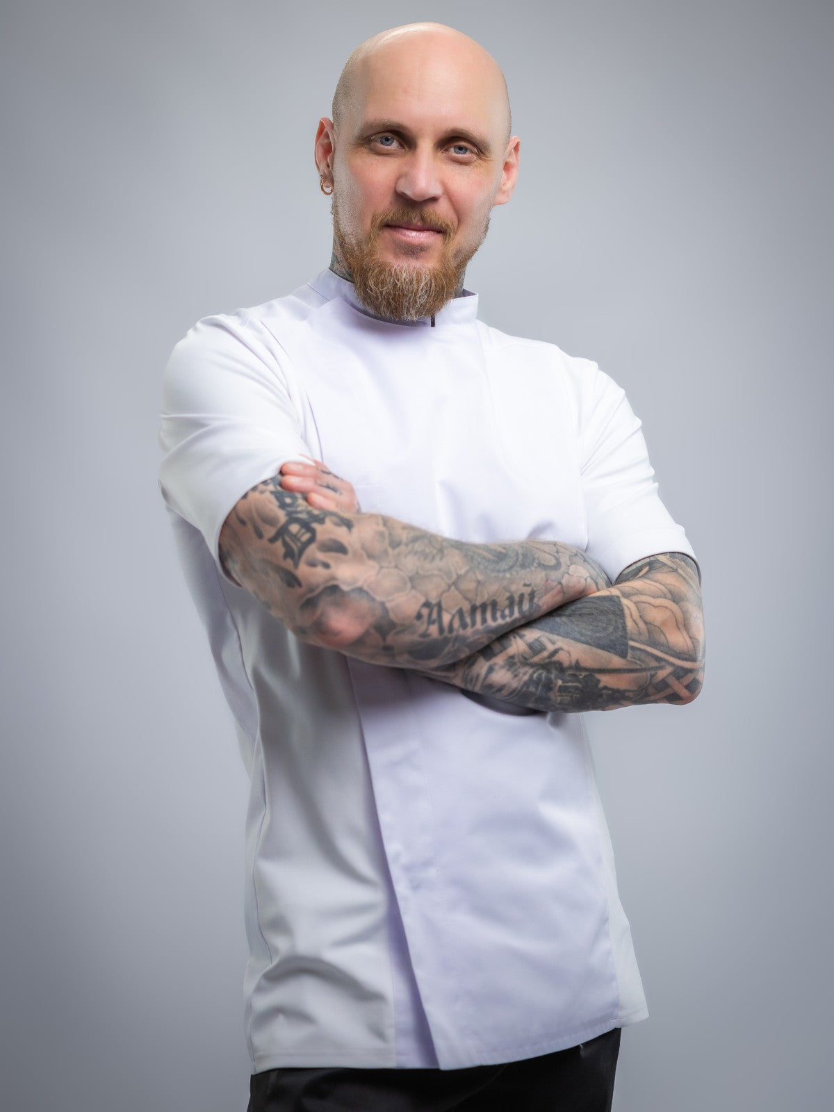 Veste de cuisine professionnelle pour homme, manches courtes