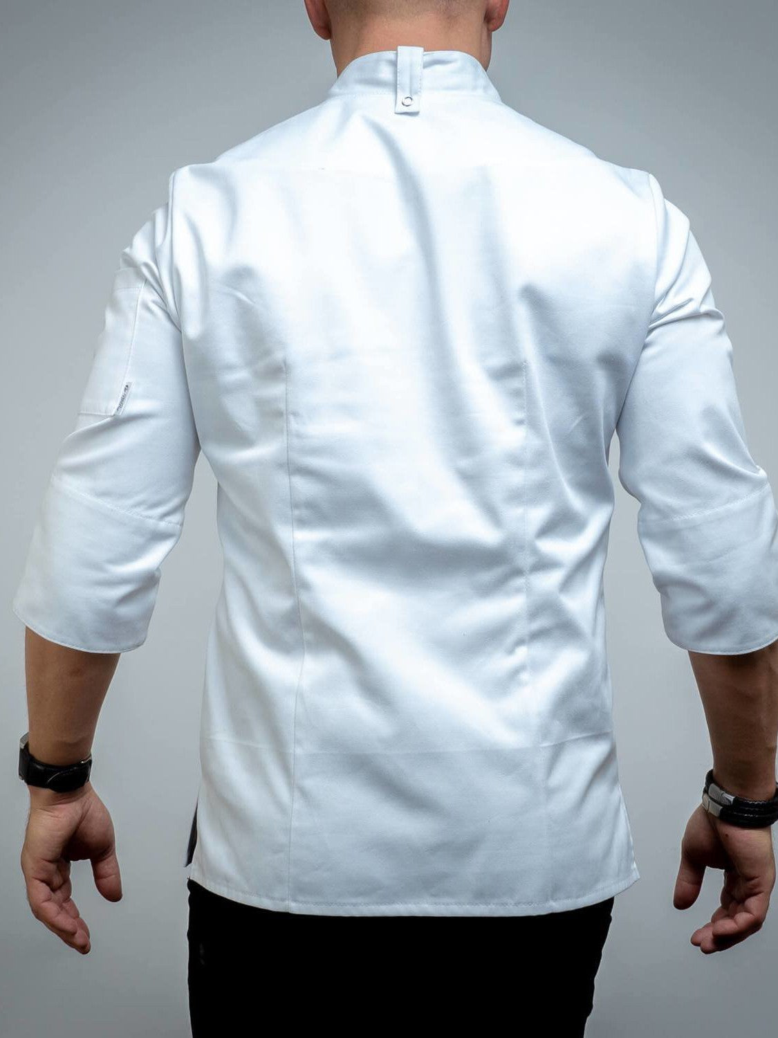 Veste de cuisine professionnelle pour homme, blanche, manches longues